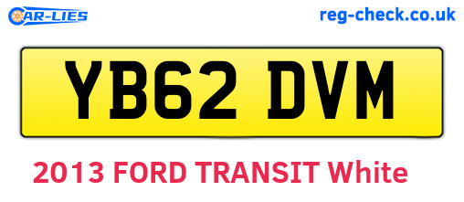 YB62DVM are the vehicle registration plates.