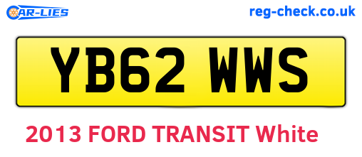 YB62WWS are the vehicle registration plates.