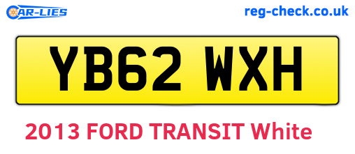YB62WXH are the vehicle registration plates.