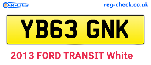 YB63GNK are the vehicle registration plates.