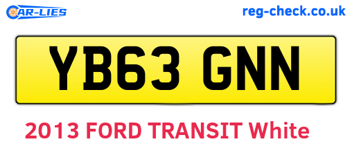YB63GNN are the vehicle registration plates.