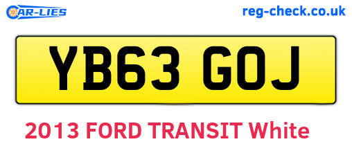 YB63GOJ are the vehicle registration plates.