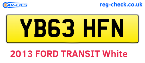 YB63HFN are the vehicle registration plates.