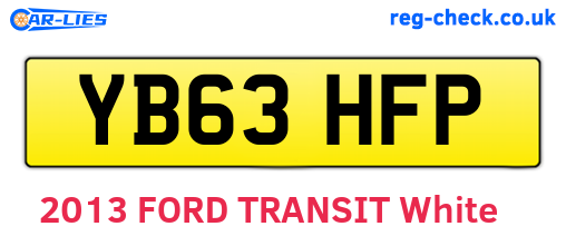 YB63HFP are the vehicle registration plates.