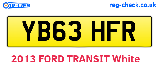 YB63HFR are the vehicle registration plates.