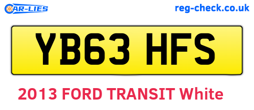 YB63HFS are the vehicle registration plates.