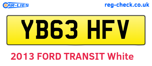 YB63HFV are the vehicle registration plates.
