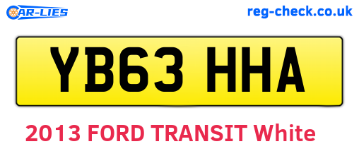 YB63HHA are the vehicle registration plates.