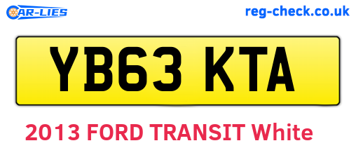 YB63KTA are the vehicle registration plates.