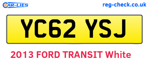 YC62YSJ are the vehicle registration plates.