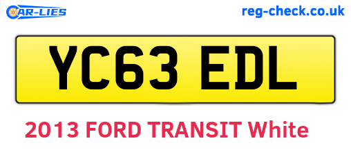 YC63EDL are the vehicle registration plates.
