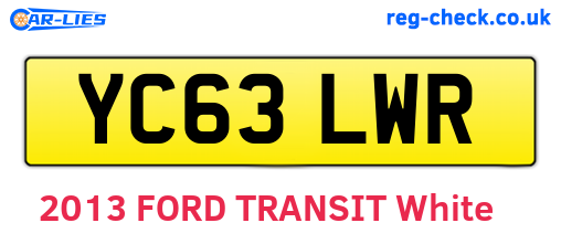 YC63LWR are the vehicle registration plates.