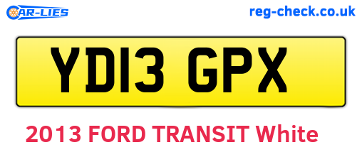 YD13GPX are the vehicle registration plates.