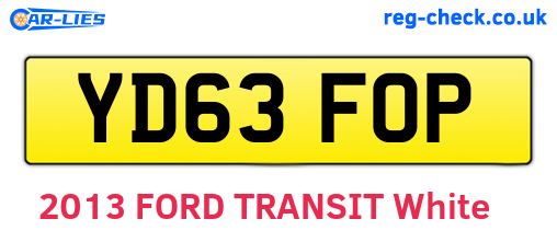 YD63FOP are the vehicle registration plates.