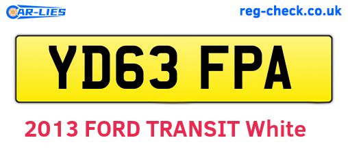 YD63FPA are the vehicle registration plates.