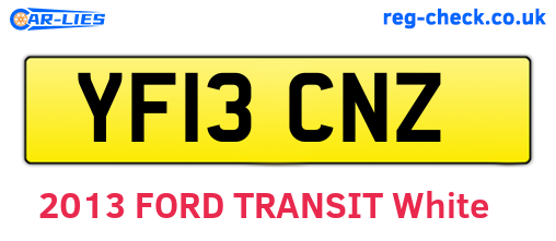 YF13CNZ are the vehicle registration plates.