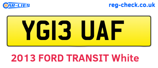 YG13UAF are the vehicle registration plates.