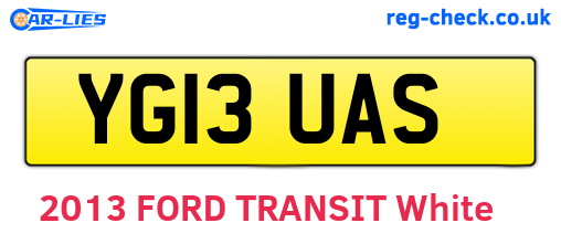 YG13UAS are the vehicle registration plates.