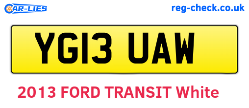 YG13UAW are the vehicle registration plates.