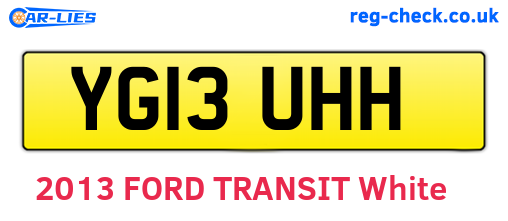 YG13UHH are the vehicle registration plates.