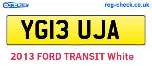 YG13UJA are the vehicle registration plates.