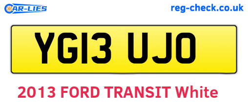 YG13UJO are the vehicle registration plates.