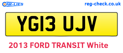 YG13UJV are the vehicle registration plates.