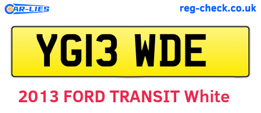 YG13WDE are the vehicle registration plates.
