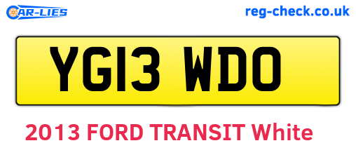 YG13WDO are the vehicle registration plates.