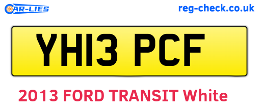 YH13PCF are the vehicle registration plates.