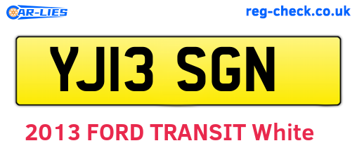 YJ13SGN are the vehicle registration plates.
