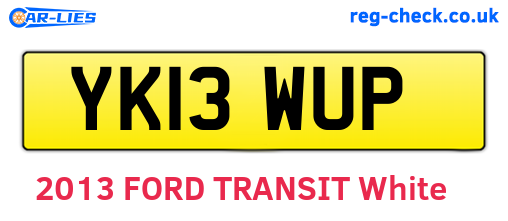YK13WUP are the vehicle registration plates.