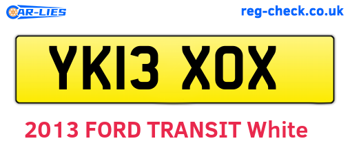 YK13XOX are the vehicle registration plates.