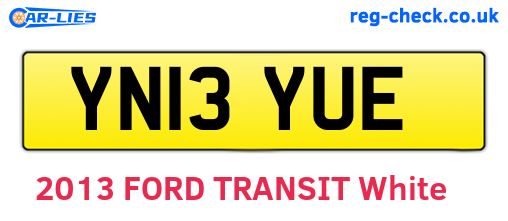 YN13YUE are the vehicle registration plates.