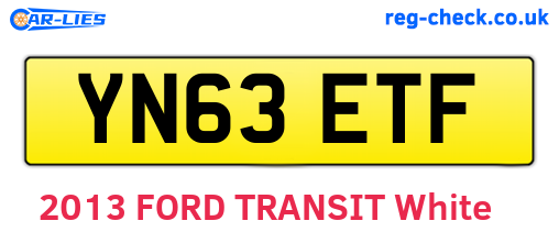 YN63ETF are the vehicle registration plates.