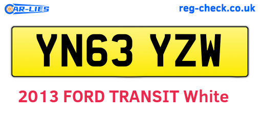 YN63YZW are the vehicle registration plates.