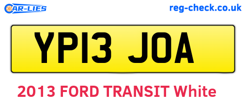 YP13JOA are the vehicle registration plates.