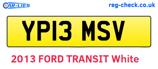 YP13MSV are the vehicle registration plates.