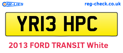YR13HPC are the vehicle registration plates.
