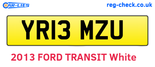 YR13MZU are the vehicle registration plates.