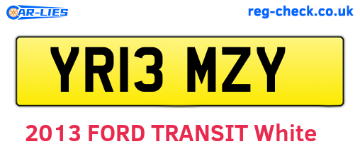 YR13MZY are the vehicle registration plates.