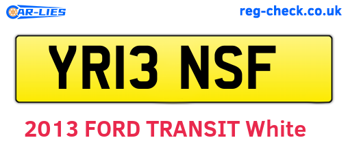 YR13NSF are the vehicle registration plates.