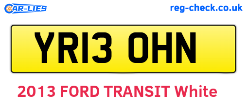 YR13OHN are the vehicle registration plates.