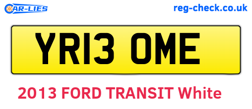 YR13OME are the vehicle registration plates.