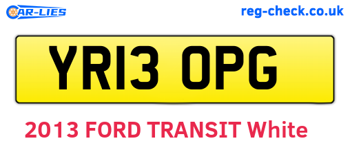 YR13OPG are the vehicle registration plates.