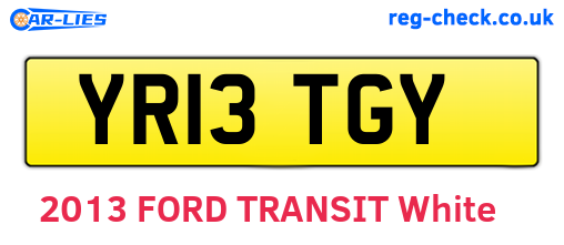 YR13TGY are the vehicle registration plates.