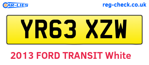 YR63XZW are the vehicle registration plates.