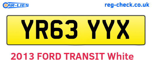 YR63YYX are the vehicle registration plates.