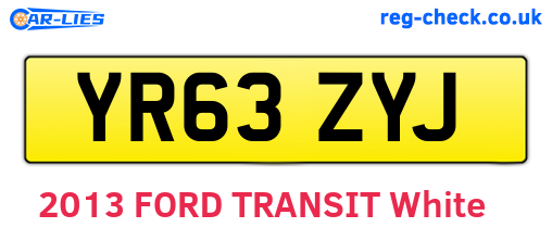 YR63ZYJ are the vehicle registration plates.