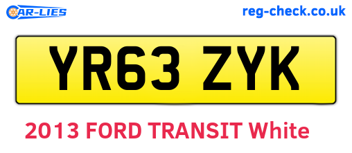 YR63ZYK are the vehicle registration plates.